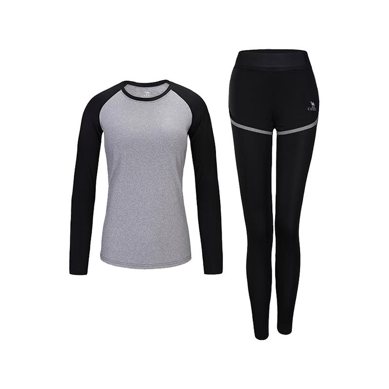 CAMEL Women s Long-Sleeve Two-Piece Fitness & Yoga Set S