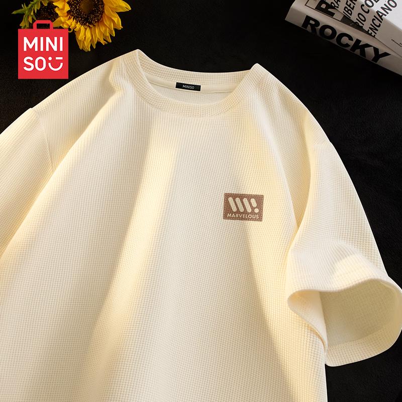 MINISO Men s Waffle Knit Short Sleeve T-Shirt XL