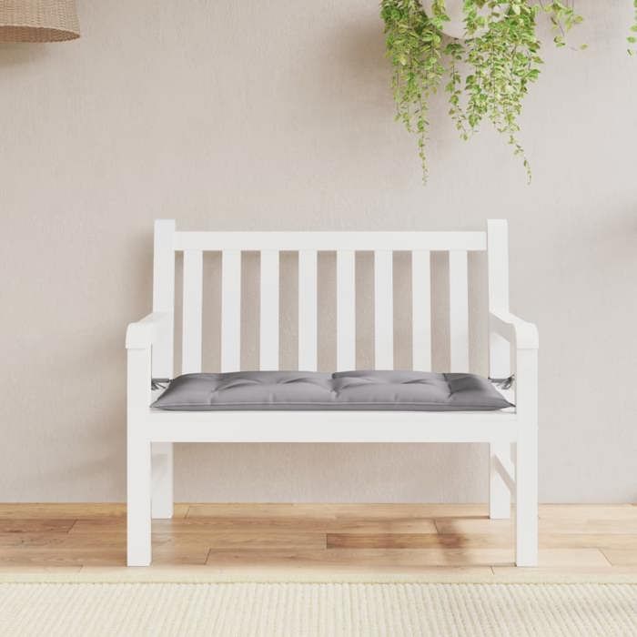VidaXL Garden Bench Cushion, Bench Cover with String Ties, Waterproof Outdoor Cushion, Grey 100x50x7 Cm 361565