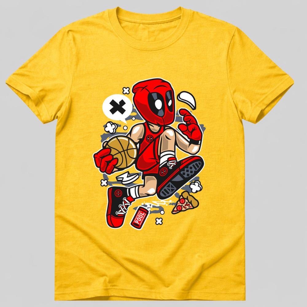 Red Mask Basketball Player TShirt Cartoon Parody Graphic Tee Unisex Adult Kids