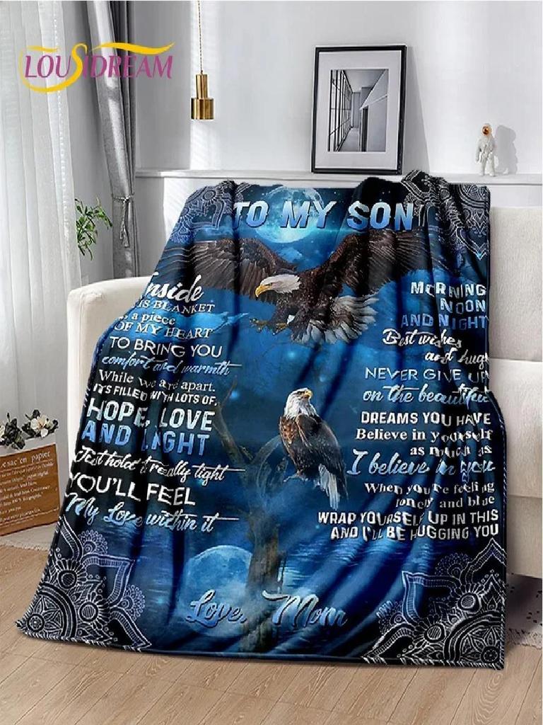 Personalized Letter Blanket Soft Throw for Home Bedroom Bed Sofa Picnic Cover Perfect Gift for Son Daughter Granddaughter