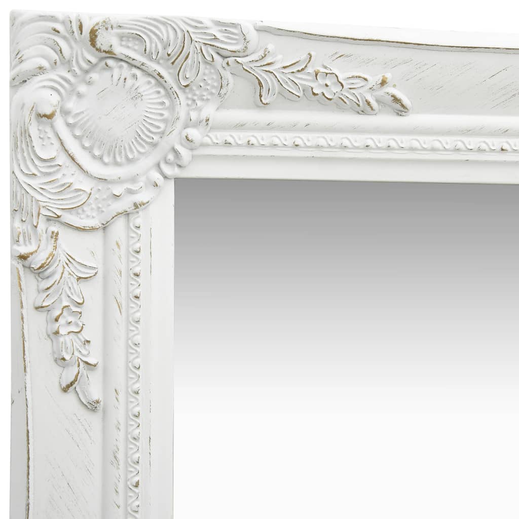 Specchio da Parete Stile Barocco 40 x 40 cm Bianco