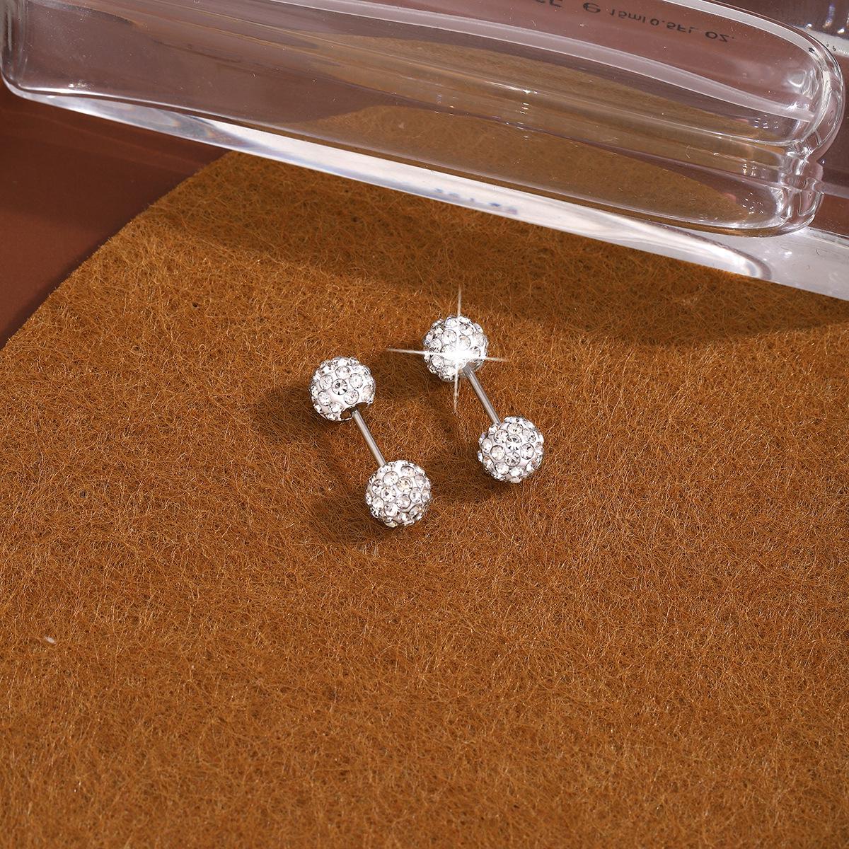 

Элегантные серьги-каффы с бриллиантами в форме гантели: Роскошный минималистичный спиральный дизайн для женщин.