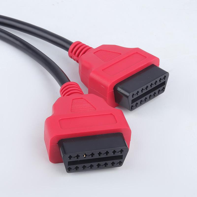 OBD2 1/2 Adapter Cable Extension Cable OBD Extension Cable 12V Automotive Universal 16-pin Core Splitter