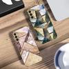 Blue marble texture For Samsung Galaxy S20 FE S21 S22 S23 Plus S24 Ultra 25Ultra S21+ S9+ S22Plus Golden glass phone case