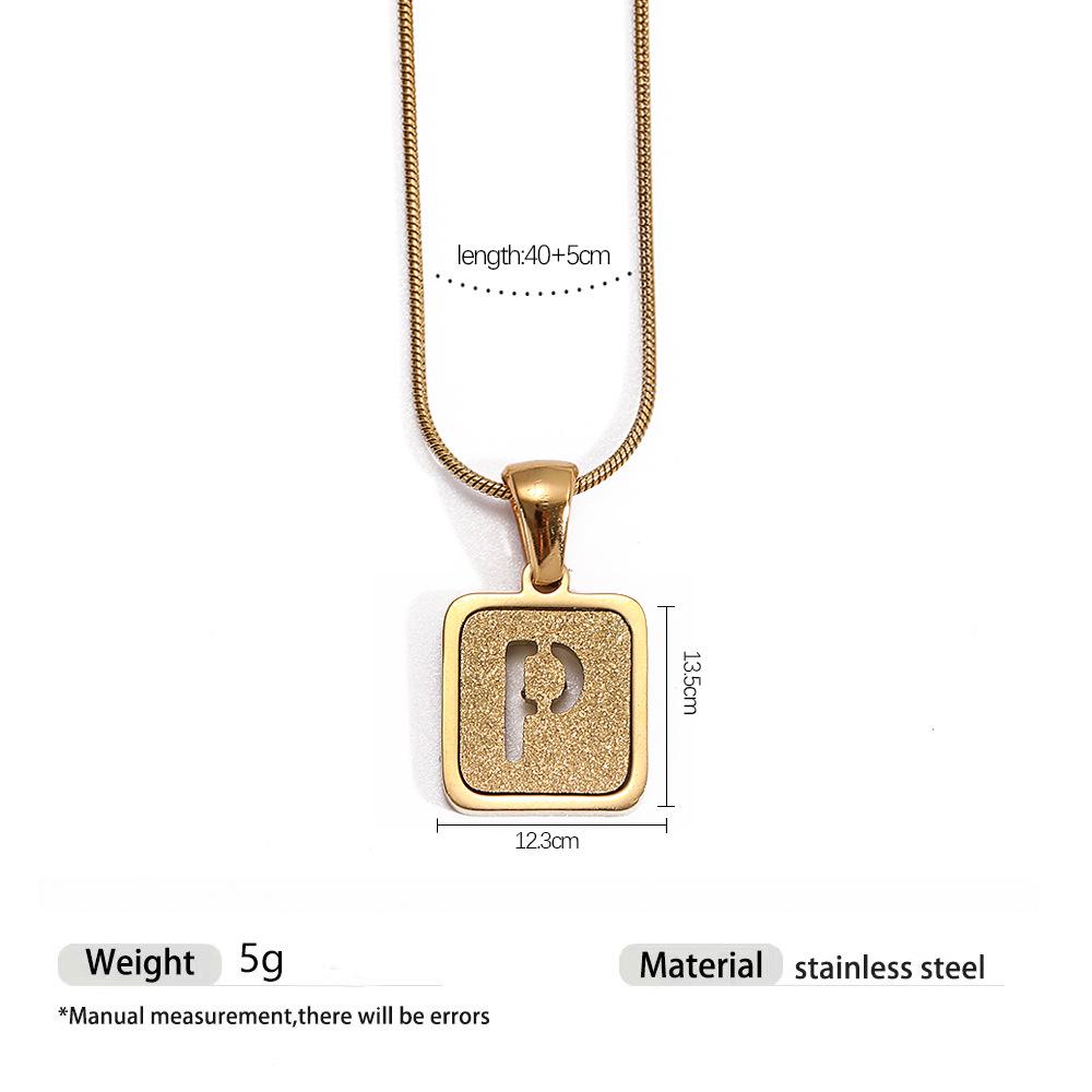Stainless Steel Electroplated 26-Letter Pendant Necklace with Round Snake Chain