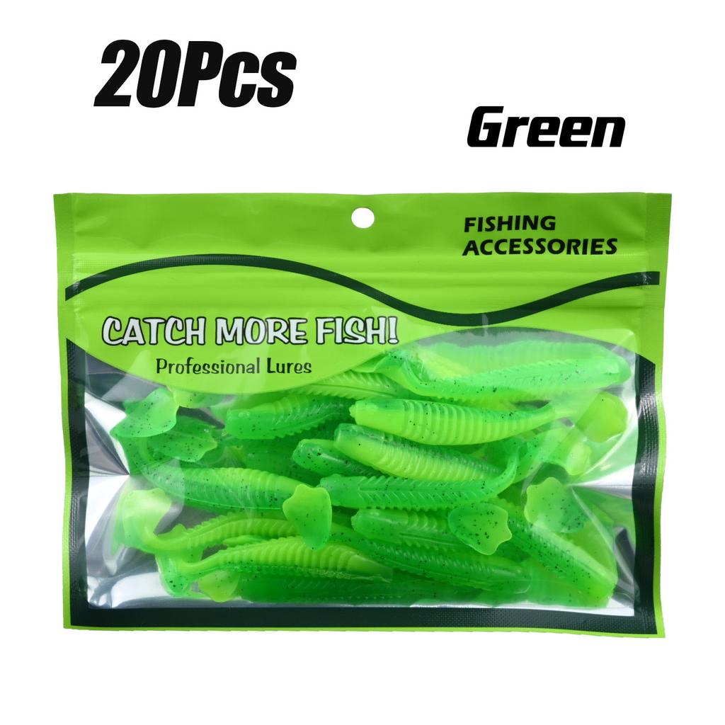 20Pcs Duck-Foot Soft Baits Lures 6.5cm PVC Material, Fish-Attracting Smell, Tear-Resistant And Bite-Resistant, Large Amplitude A