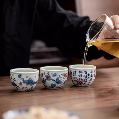Handgefertigte chinesische Keramik-Teetasse Exquisite Teetasse aus weißem Porzellan Traditionelle Meistertasse Haushalts-Trinkgeschirr Teezubehör