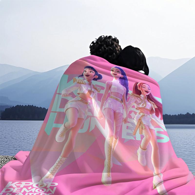 Coperta Tematica K-Pop Demon Hunter, Morbida e Accogliente Coperta in Flanella, Coperta Regalo per Fan, Coperta Multiuso per Casa e Tempo Libero