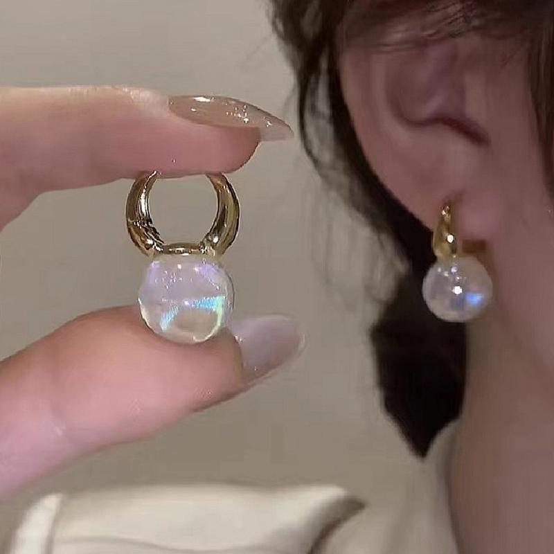 Women Beads Earrings  Ear Buckles Ear Clasp Hoop Earrings Jewelry