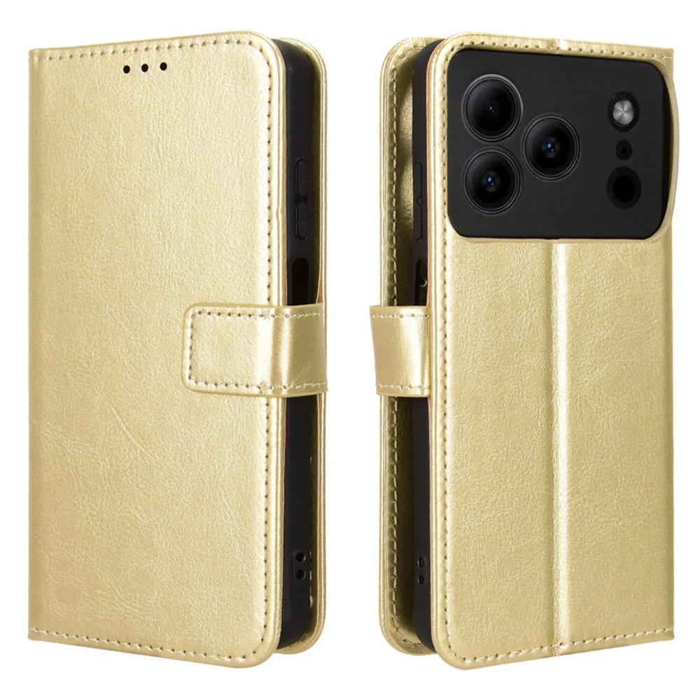 Pouzdro z PU kůže pro Doogee Note 56/Note 56 Pro/Note 56 Plus s texturou Crazy Horse, Peněženkové pouzdro na telefon s popruhem