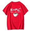 Men's T-shirt 100% Cotton Casual Funny Energy=Milk+Coffee Print Loose O-neck Cool Top for Men Short Sleeve Summer