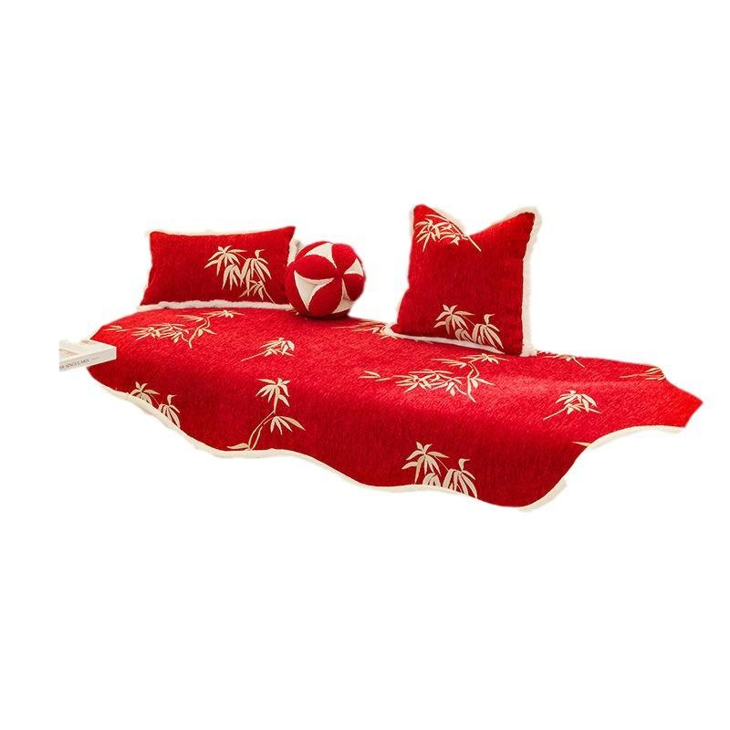 New Special-Shaped Irregular Sofa Cushion New Chinese Sofa Towel National Style Wedding Festive Sofa Cover