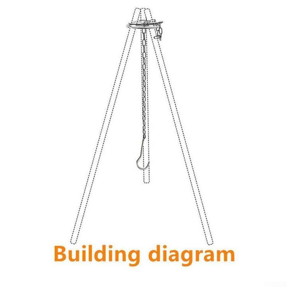 High Quality Hanging Tripod 117g Black&Silver Length 85cm Multifunction Camping Campfire Grill