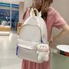 Autumn and Winter New Korean Version Solid Color Nylon Student Backpack Simple Fresh Unisex Double Shoulder Backpack