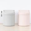 Mini Desk Trash Can With Flipping Lid Litter Box Garbage Bin Wastebasket Clean Workspaces Storage Box For Bathroom Bedroom