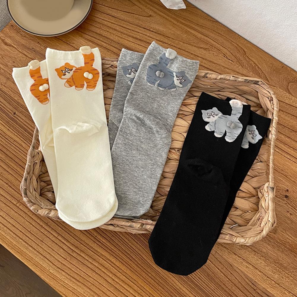 Funny Cat Socks Cat Lover Gift Cute Cat Socks 1d Balls Cartoon Kitten Crew Socks Soft Cotton Novelty Cats Ball Design Sock 81%