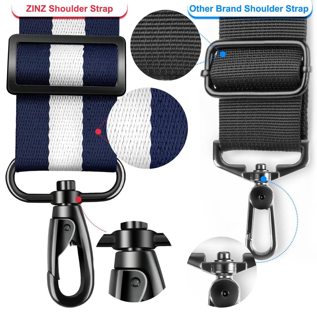 [ZINZ] Ultra-Thick Fixed Padded Shoulder Strap, 193cm, Universal Bag Strap with Cushion and Dual Balance Adjustable Buckle, Suitable for Laptop Bags,