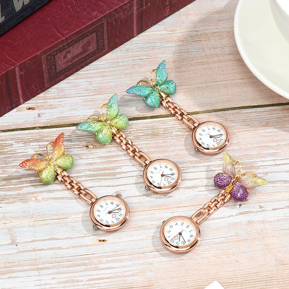Gift Pendant Doctor Nurse Watch Pocket Watch Quartz Clock Butterfly Shape