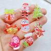 10Pcs Cute Cartoon Santa Claus, Snowman Flat Back Resin Cabochons Scrapbooking DIY Jewelry Craft Decoration Accessorie