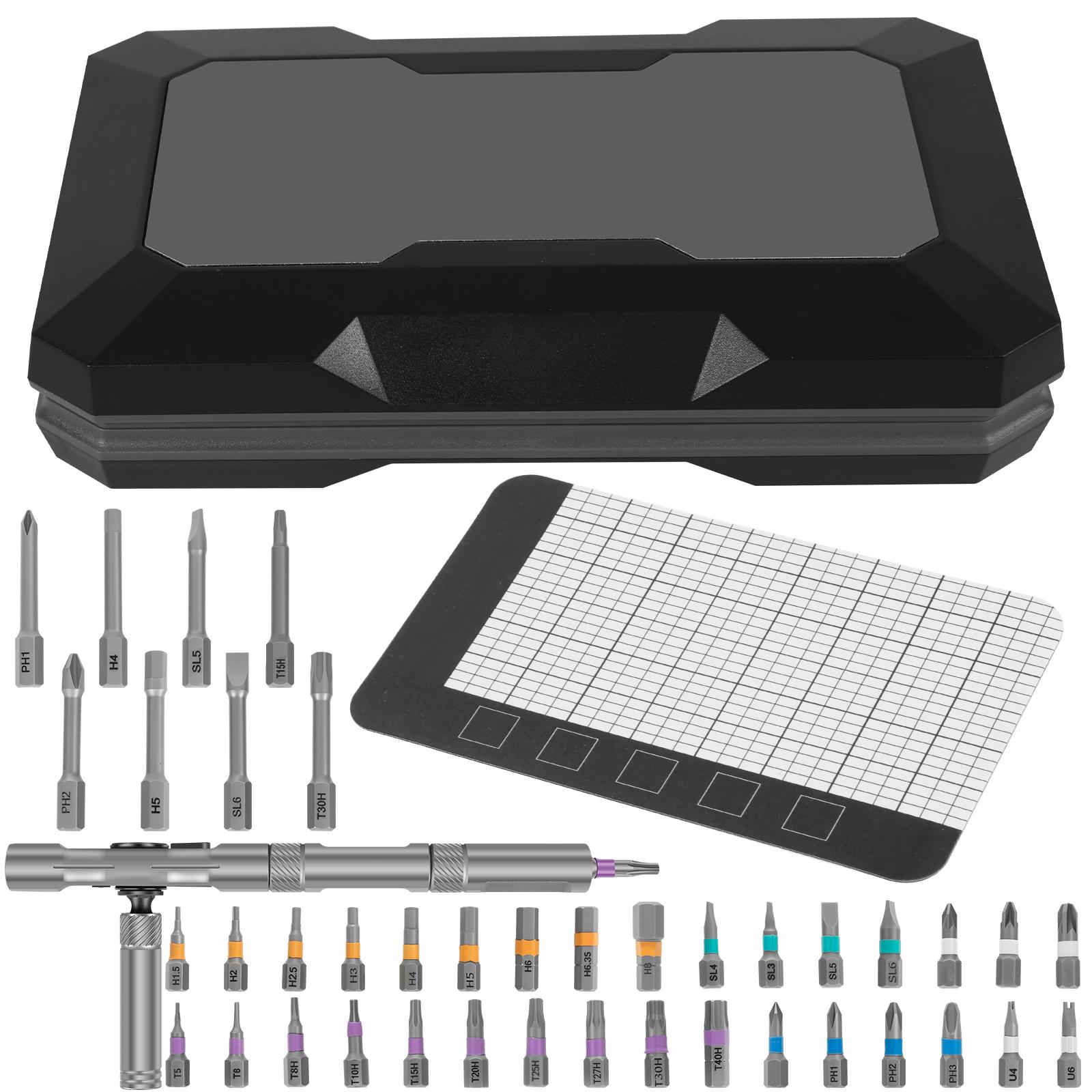 42 in 1 Ratchetting Screwdriver Set Multi Bit Ratcheting Screwdriver Set with Storage Case Repair Tool Kit for Computer Eyeglass