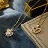 Neue Design Gold Bunte Liebe Herz Anhänger Halsketten Mode Zarte Frauen Party Valentinstag Geschenk