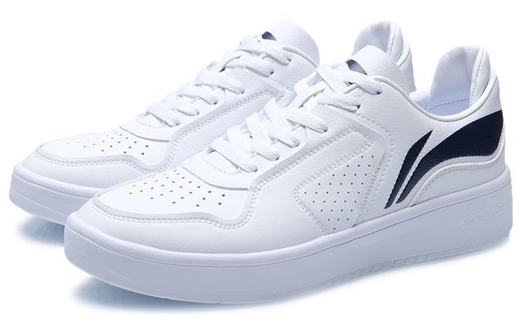 Li Ning Street Player Comfortable Low top Skateboard Shoes Unisex White Blue AGCQ251-6