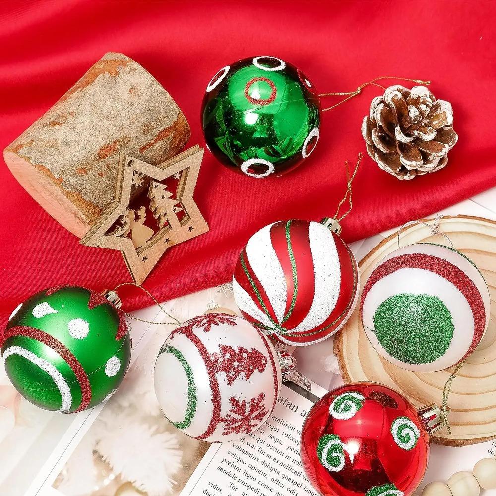 30Pcs/box Electroplated Painted Christmas Balls 6cm Christmas Tree Ornaments Ball  2024 New Year