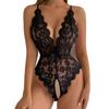 Sexy Underwear Women's New European and American Open-file Neck Strap Sexy Backless Lace Onesie