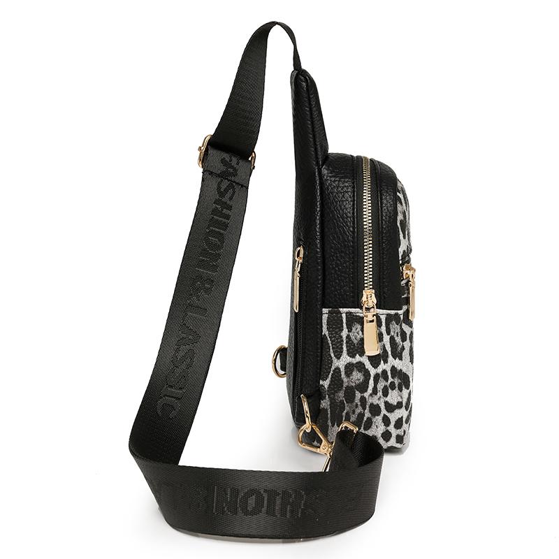 Τσάντα Στήθους με Λεοπάρ Μοτίβο Γυναικεία Τσάντα Χιαστί Χρωματική Αντίθεση Ώμου Κινητού Τηλεφώνου Μικρή Τσάντα