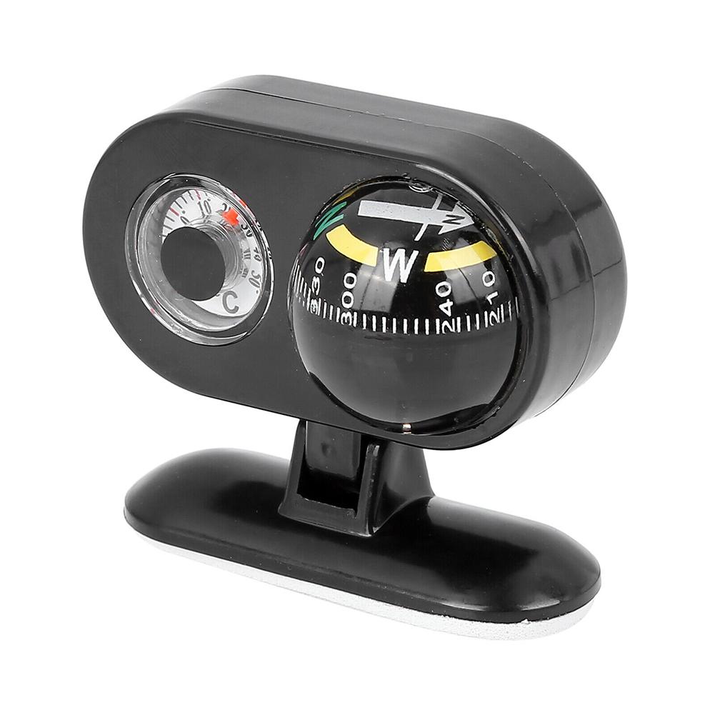 

2-в-1 автомобильный компас, термометр, самоклеящееся крепление на приборную панель, навигационный измеритель, аксессуары для украшения чёрный