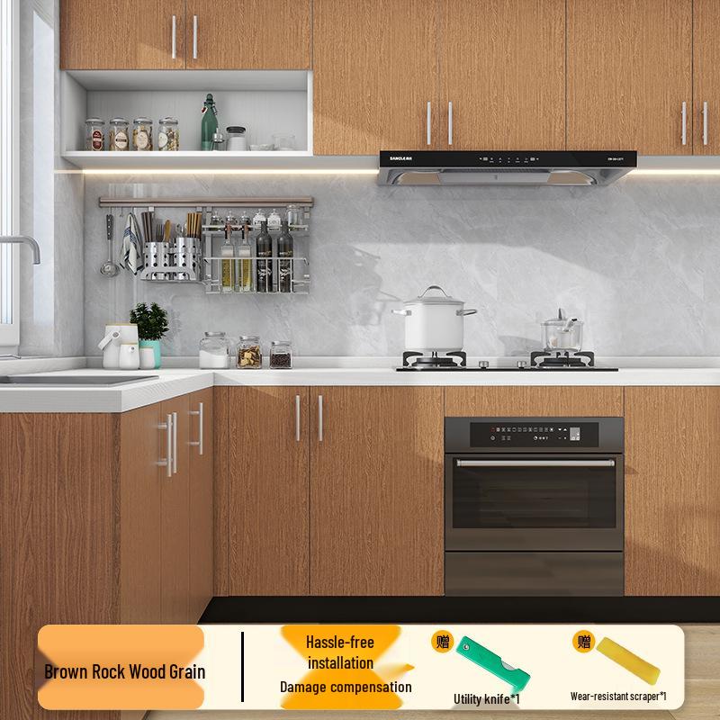 Wood Veneer Self-Adhesive Wallpaper: Thick, Soft, Imitation Wood Grain for Doors, Tables, and Furniture Renovation.