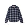 Levis Simple Plaid Collared Casual Knit Long Sleeve Shirt Women Shirts 003P4-0008