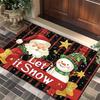 Cartoon Christmas Knit-Style Non-Slip Velvet Floor Mat: Dirt-Resistant Bathroom or Entrance Decor