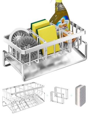 Sponge Holder Stainless Steel Sponge Rack for Kitchen Sink Sponge Holder Rustproof Storage Divider X 2 Included Plumbing Supplies Sponge Storage