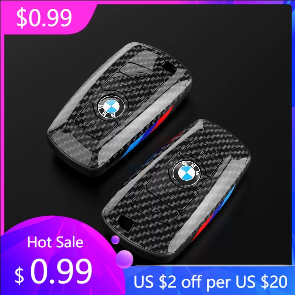2025 M Carbon Fibre Car Key Case Fob Cover Shell For BMW F30 F20 F10 F18 F22 F01 X3 X4 F06 F02 M3 M5 Auto Styling Keychain Acc