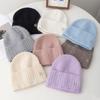 New Style Simple Dandy Winter Hat G Letter Decor Rabbit Fur Beanie Elegant Winter Hats For Women Candy Colors Warm Knit Hats