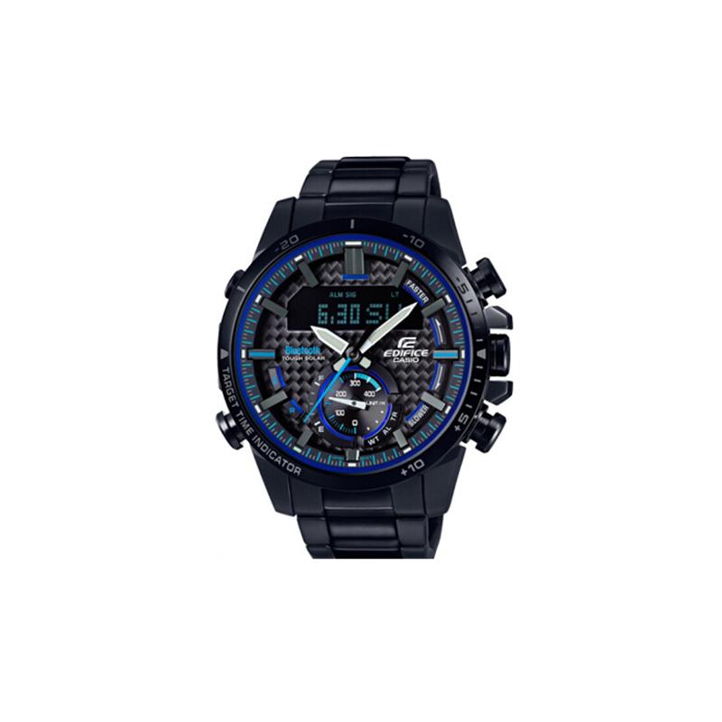 

Casio EDIFICE Series Fashionable Gradient Coating Business Bluetooth Connection Classic Pointer Dual Display Solar Powered Quartz ECB-800DC-1APR чёрный