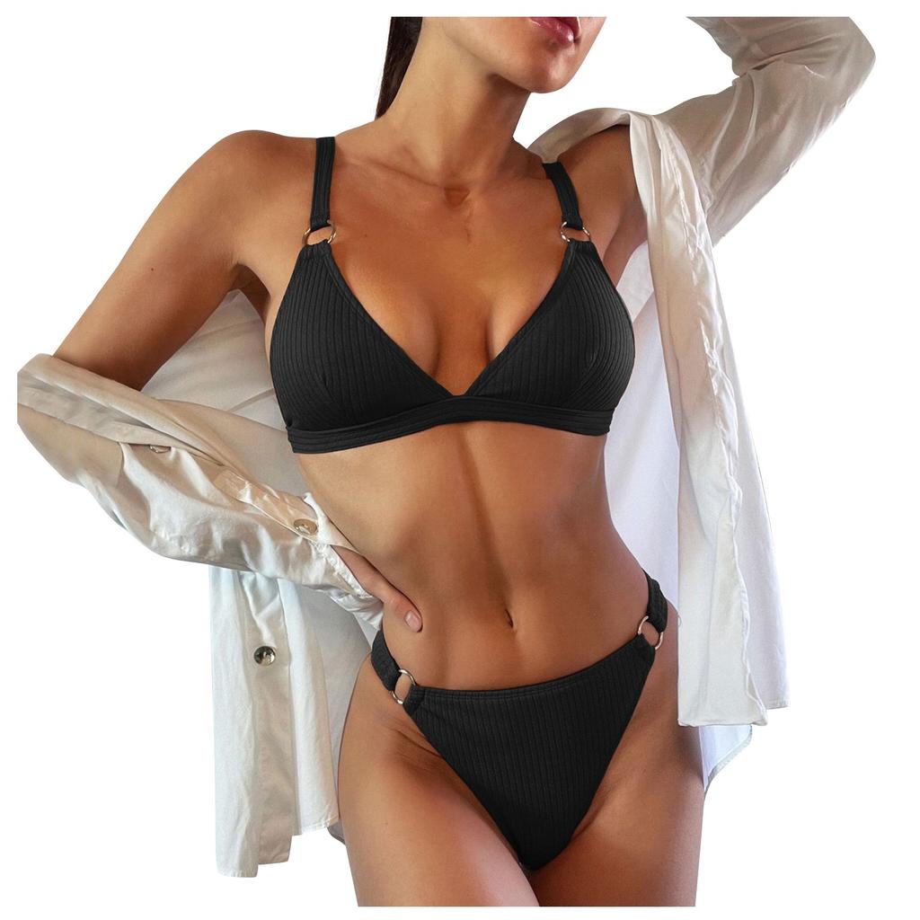 Women's Fashion Sexy Color Split Bikini Swimsuit