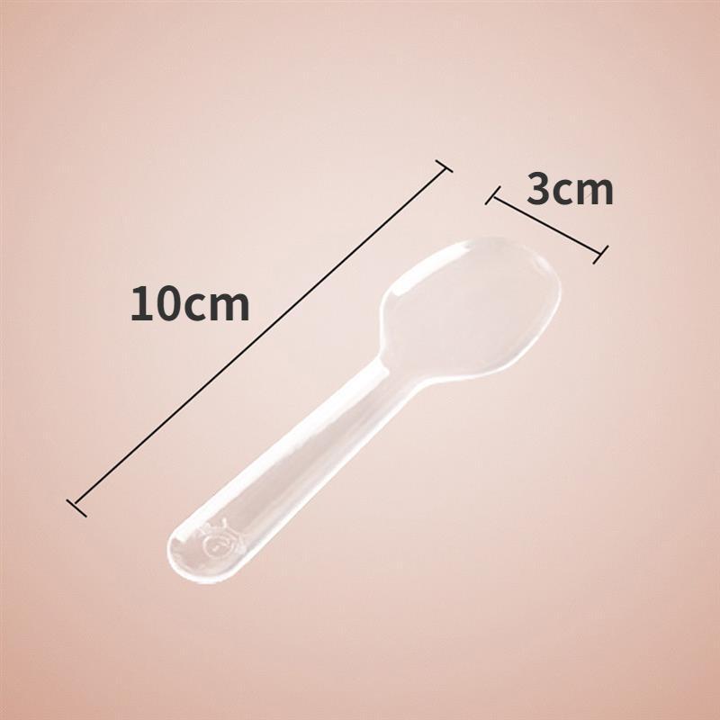 100/200/500Pcs Spoons Plastic Spoon Forks Dessert Tea And Serving Disposable Egg Bulk Appetizers That Cup Short Wood Inch