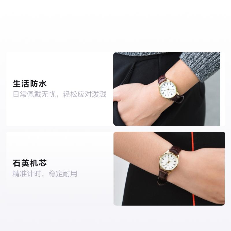 Casio STANDARD Series Retro Pointer Series Classic Waterproof Quartz Movement Leather Strap Japanese and Korean Watch Women's Watch LTP-V005GL-7A