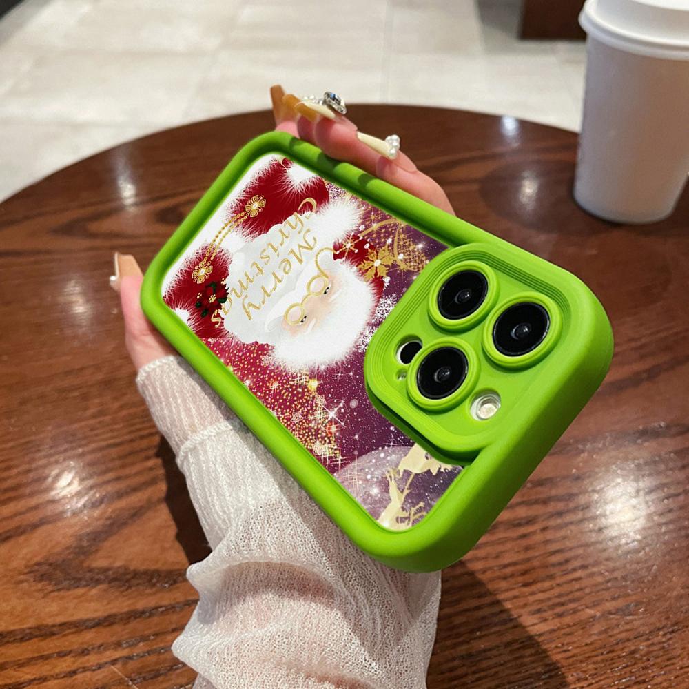 N105 Christmas Happy New Year Art Soft Angel Eyes Phone Cases for iPhone 16 15 14 13 11 Pro Max 8 7 6s Plus 12 Mini XR XS Max SE Shockproof Cover