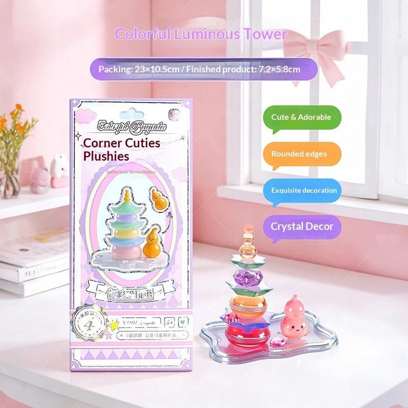 2026-3D Relief Stacking Stickers DIY Cute Corner Creature Crystal Ornaments Creative Handmade Crafts Decoration Gifts