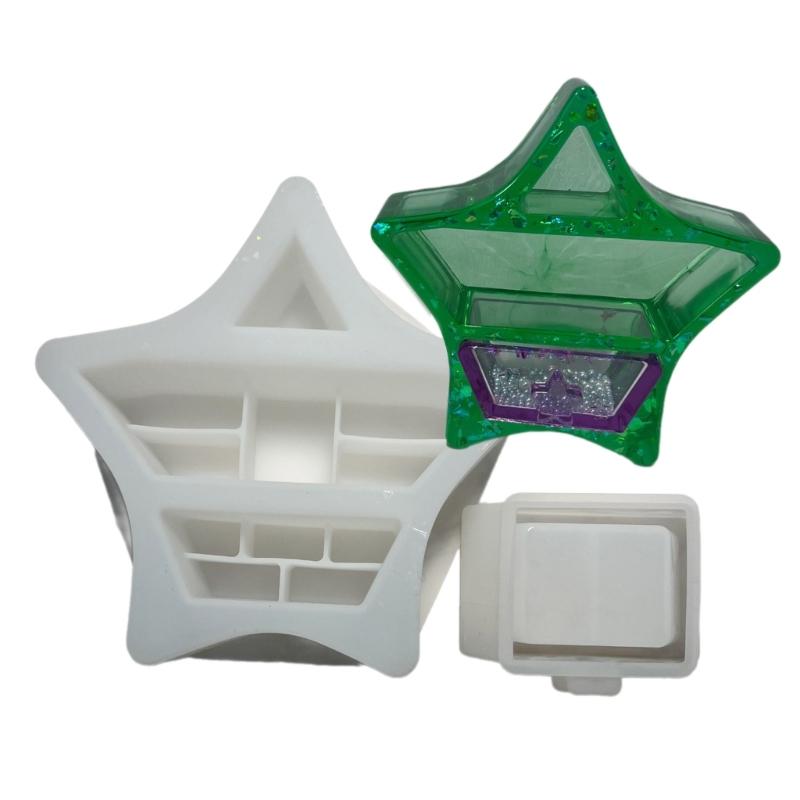 Versatile Plum blossom/Star Shaped Silicone Mold for Jewelry Storage Beautiful and Durable Drawer Organizers Making Mold