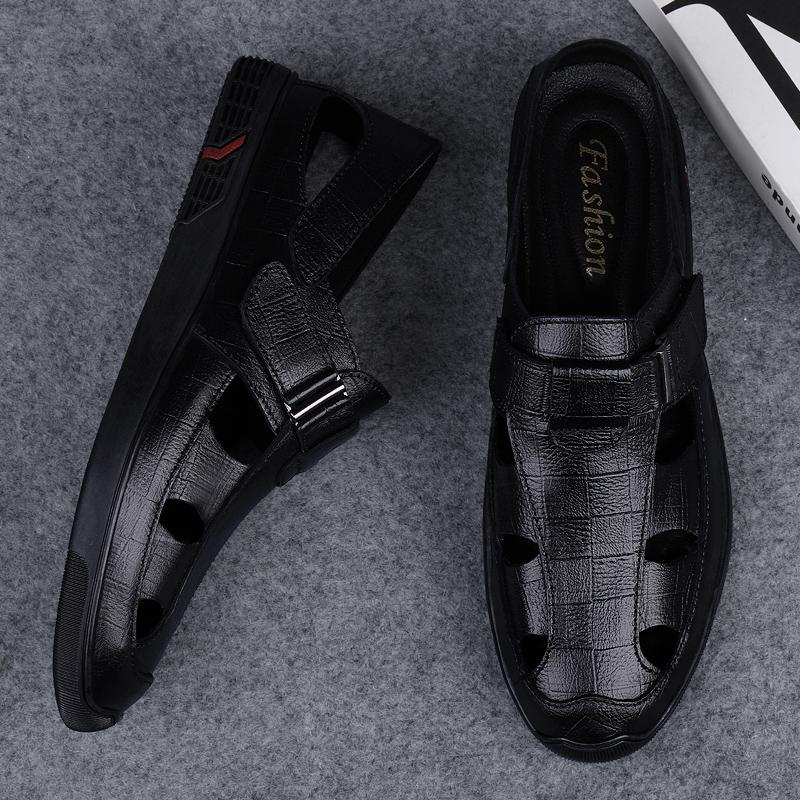 Luxus Marke Echtes Leder Männer Sandalen Mokassins Männer Business Kleid Sandalen Italienischen Stil Handgemachte Leder Schuhe Männer Alias