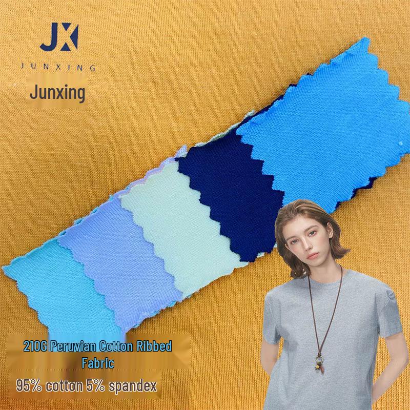 

Peruvian Cotton Lycra Pilling-Resistant Breathable Elastic Sweatshirt Fabric for Spring/Summer T-shirts Fabric by Meter