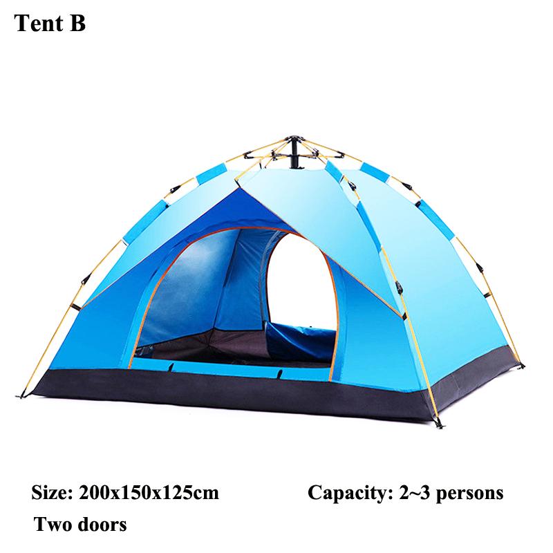 Tente de camping d'extérieur à ouverture automatique rapide, Protection solaire imperméable, Abri de pique-nique sans montage, Espace large pour la famille, Plage, Douce et confortable