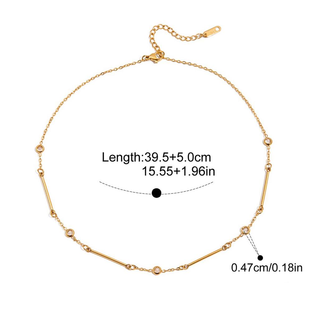 Yori Delicate AAA Shiny Cubic Zirconia Necklace for Women Stainless Steel Delicate Fashion Trend Jewelry Gift