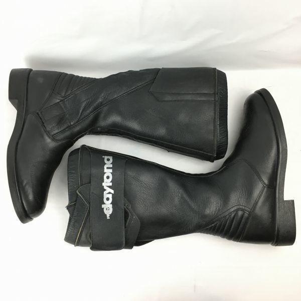 Frey Daytona German Made Vintage Leather Motorcycle Boots Black Size 38 / 24.0cm Back Zip(USED)