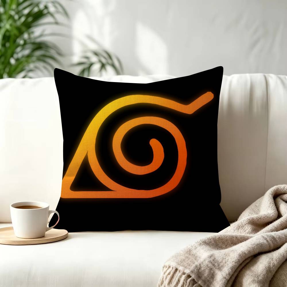 NARUTO Anime logo japan Decorative Pillowcase Square Pillowcase Home Office Decorative Cushion Cover